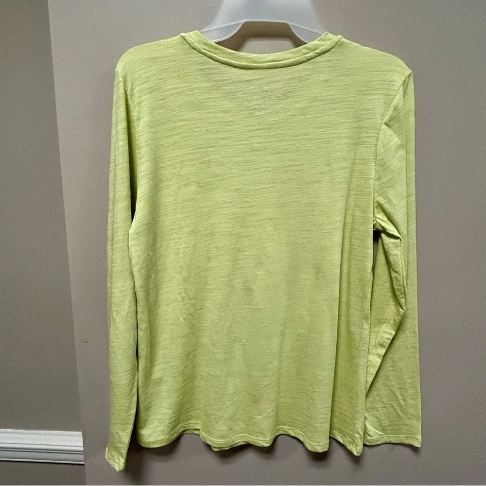 Light Green Long Sleeve Shirt Blue Sol Petite Sz PM NWT - Picture 2 of 3